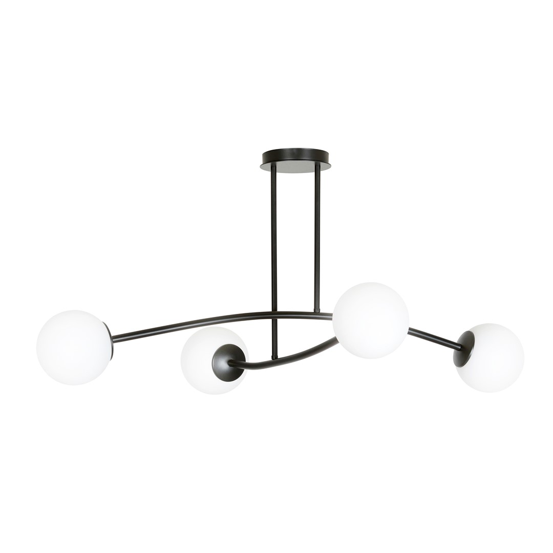 Halldor 108cm Sort loftslampe Fra Emibig Lighting - De ser s&aelig;rligt godt ud over et bord eller k&oslash;kkenbord, hvor de skaber en unik og indbydende atmosf&aelig;re.