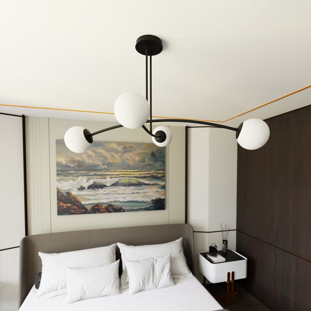 Halldor 108cm Sort loftslampe Fra Emibig Lighting - De ser s&aelig;rligt godt ud over et bord eller k&oslash;kkenbord, hvor de skaber en unik og indbydende atmosf&aelig;re.