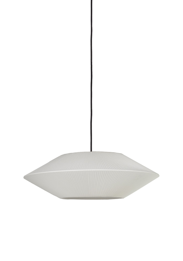 Pollux Skærm Ekskl. Ophæng Ø58 Off-white loftslampe Fra Alde & Lind - En elegant og moderne loftslampesk&aelig;rm, der kan kombineres med alle Alde&amp;Linds' mange loftoph&aelig;ng.