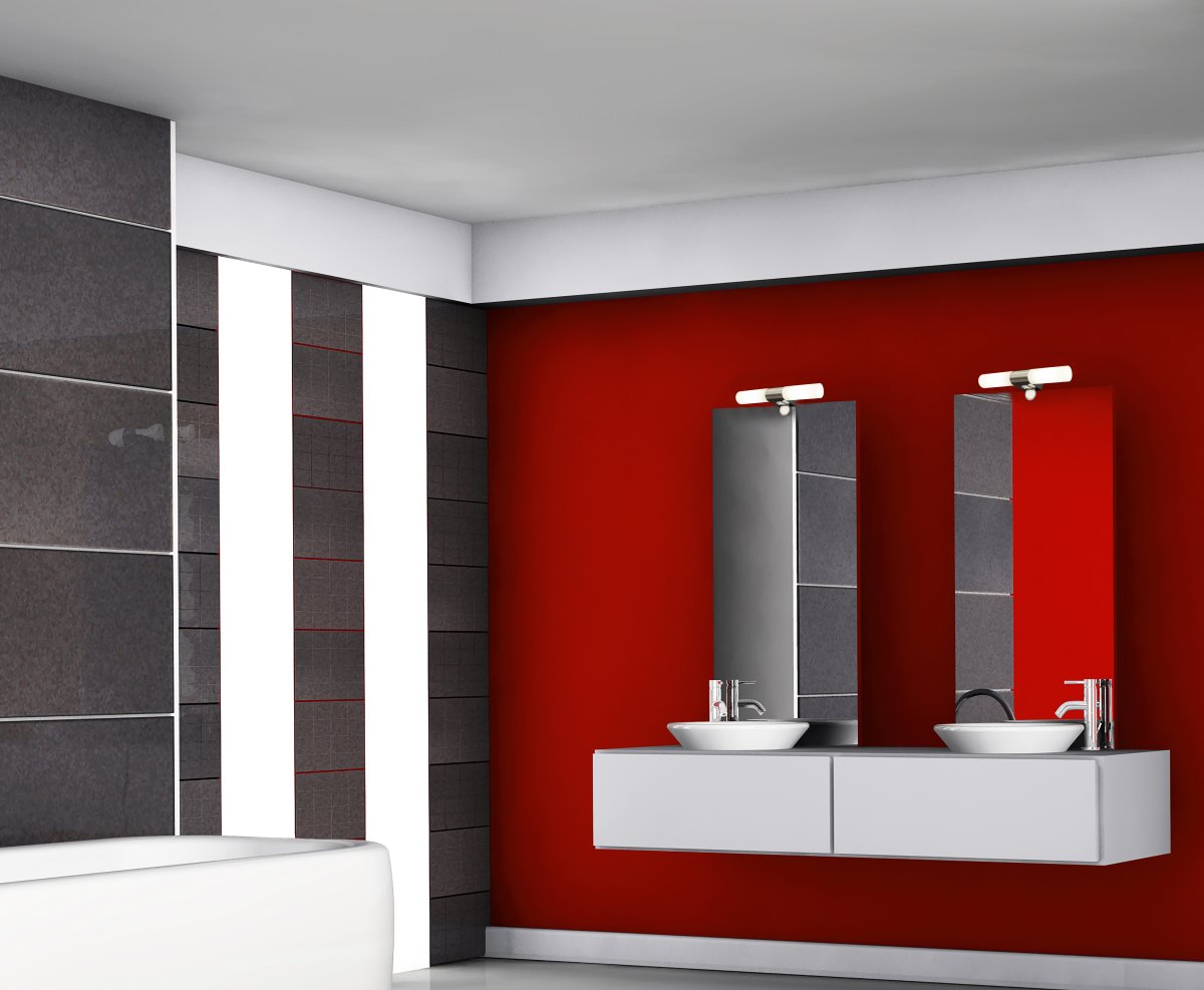 Cosenza 12cm Chrom badeværelseslampe Fra Aneta Lighting - Cosenza dobbelt væglampe i forkromet metal og opal hvid glasskærm.