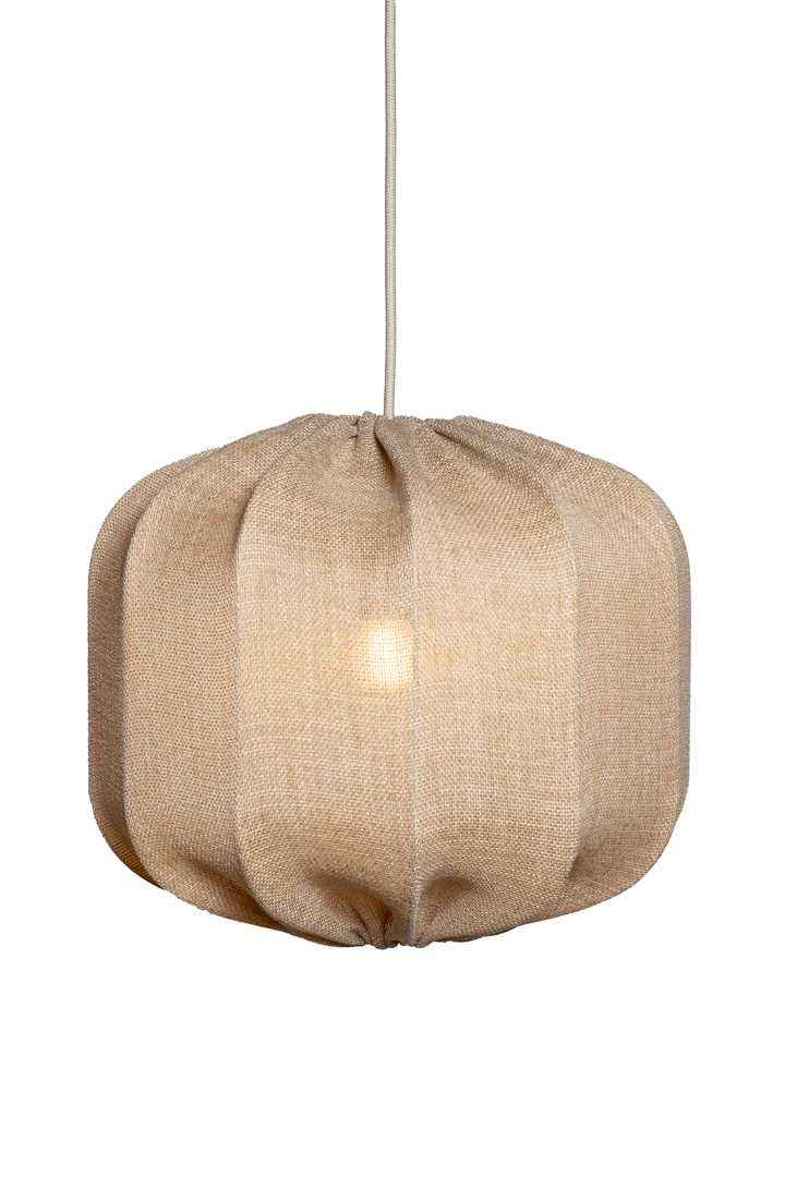 Dester Skærm Ekskl. Ophæng Ø38 Beige loftslampe Fra Alde & Lind - Lærstoffet giver Dester-lampeskærmen et sofistikeret og elegant udtryk.