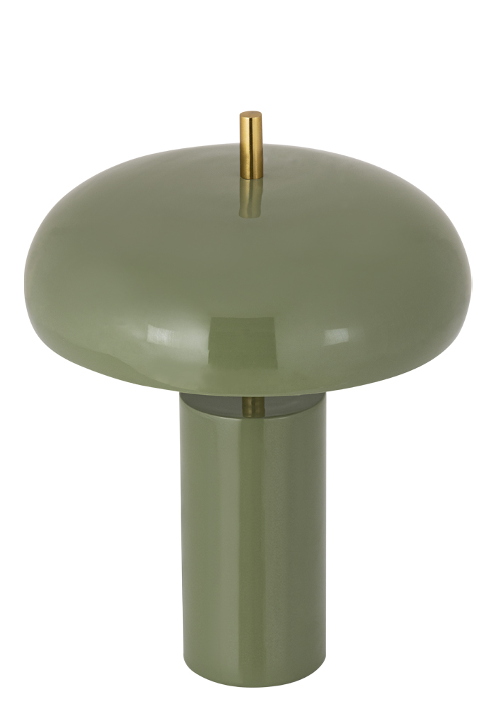 Lex 40cm Grøn bordlampe Fra Alde & Lind - Lex er en moderne bordlampe i metal med en mat grøn farve og en højglans, emaljelignende finish.
