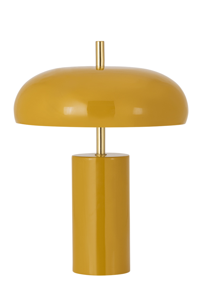 Lex 40cm Gul bordlampe Fra Alde & Lind - Lex er en moderne bordlampe i metal med en sennepsgul farve og en højglans, emaljelignende finish.