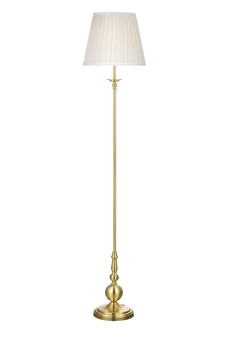 Imperia Messing gulvlampe Fra Markslöjd - Imperia er en elegant gulvlampe i klassisk design med en stilfuld messingfod og en smuk skærm i hvidt stof.
