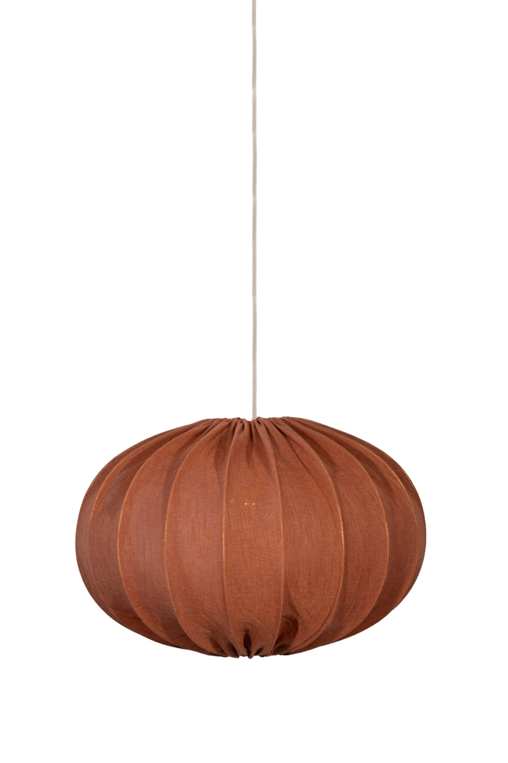 Moon Skærm Ekskl. Ophæng Ø45 Rust loftslampe Fra Alde & Lind - Moon er en rund loftslampesk&aelig;rm med metalramme og stof i en varm rustfarve.