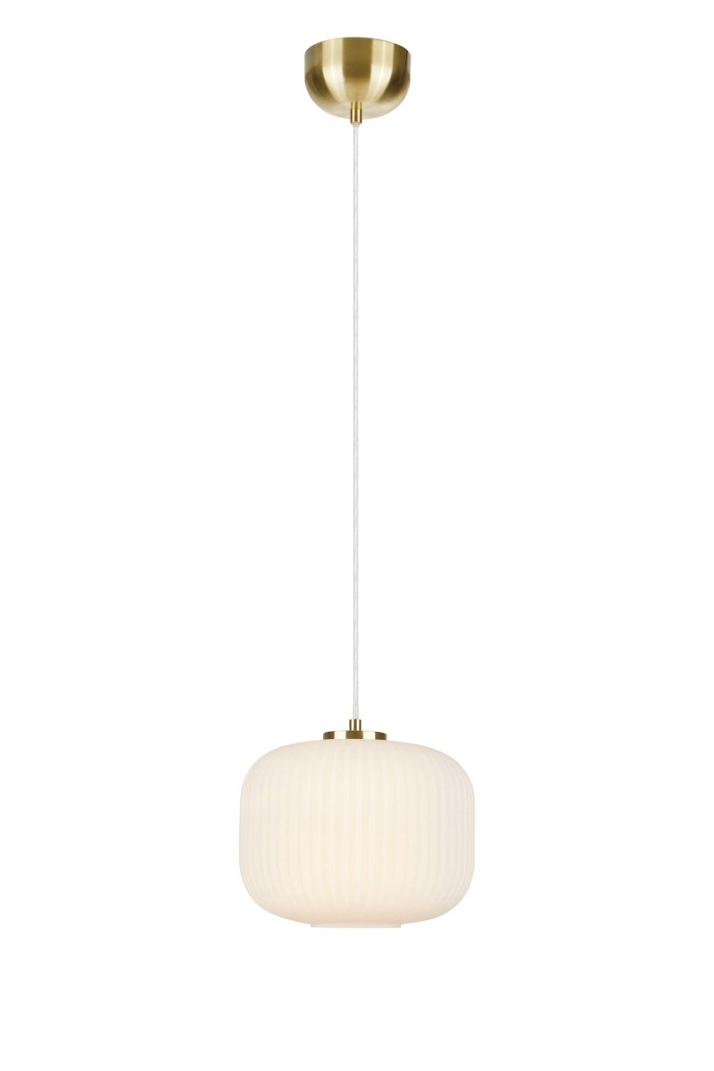 Sober Ø25 Børstet messing loftslampe Fra Markslöjd - Sober pendel er en stilfuld loftslampe med en smuk glasskærm og fod i børstet messing.