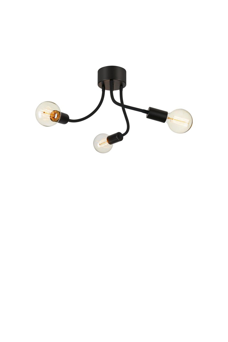 Medusa 44cm Sort plafond Fra Markslöjd - De sorte arme, der strækker sig fra en enkel base, skaber en legende og luftig følelse, mens de blotlagte pærer giver et varmt og indbydende lys.