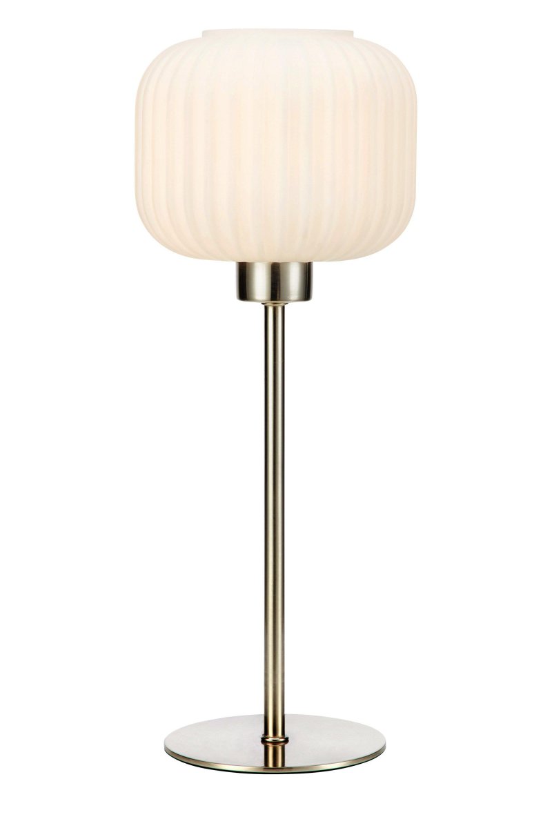 Sober 38cm Stål bordlampe Fra Markslöjd - Sober er en elegant bordlampe med en stilfuld glasskærm og en stålfod.