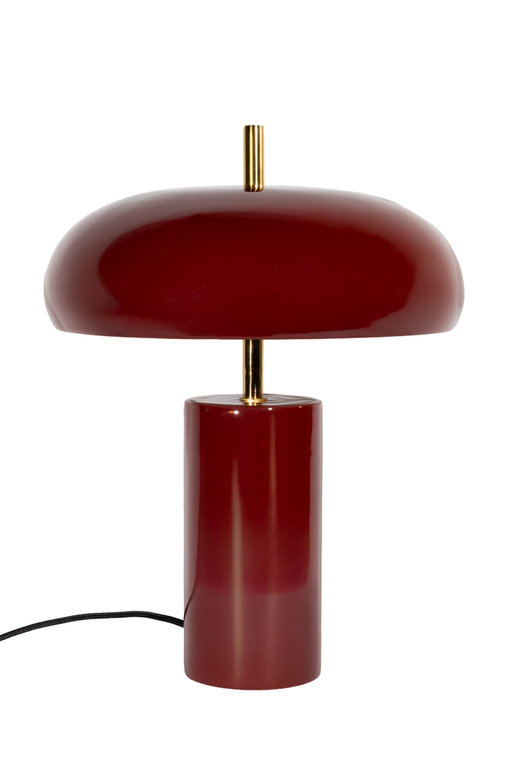 Lex 40cm Mørkerød bordlampe Fra Alde & Lind - Lex er en moderne bordlampe i metal med en dyb rød farve og en højglans, emaljelignende finish.