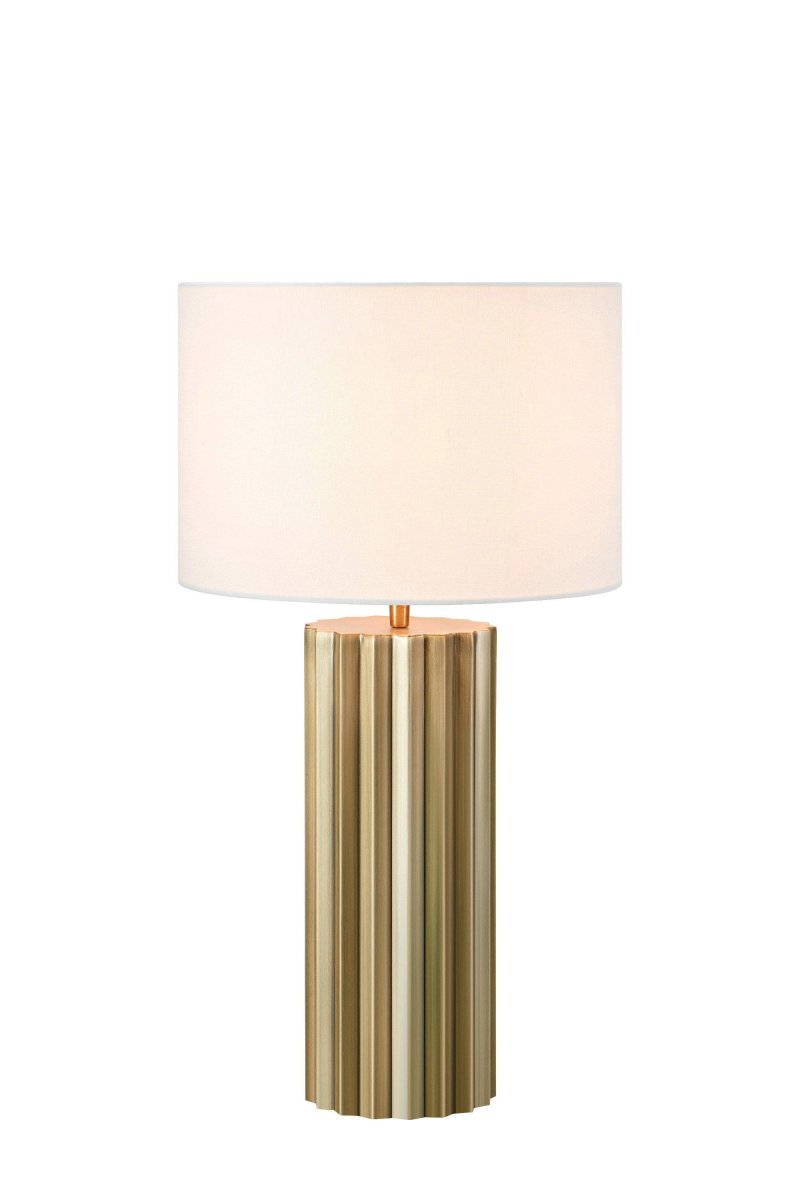 Hashira 60cm Antik messing bordlampe Fra Markslöjd - Hashira er en rustik og elegant bordlampe med en fod i antik messing, der minder om en s&oslash;jle.