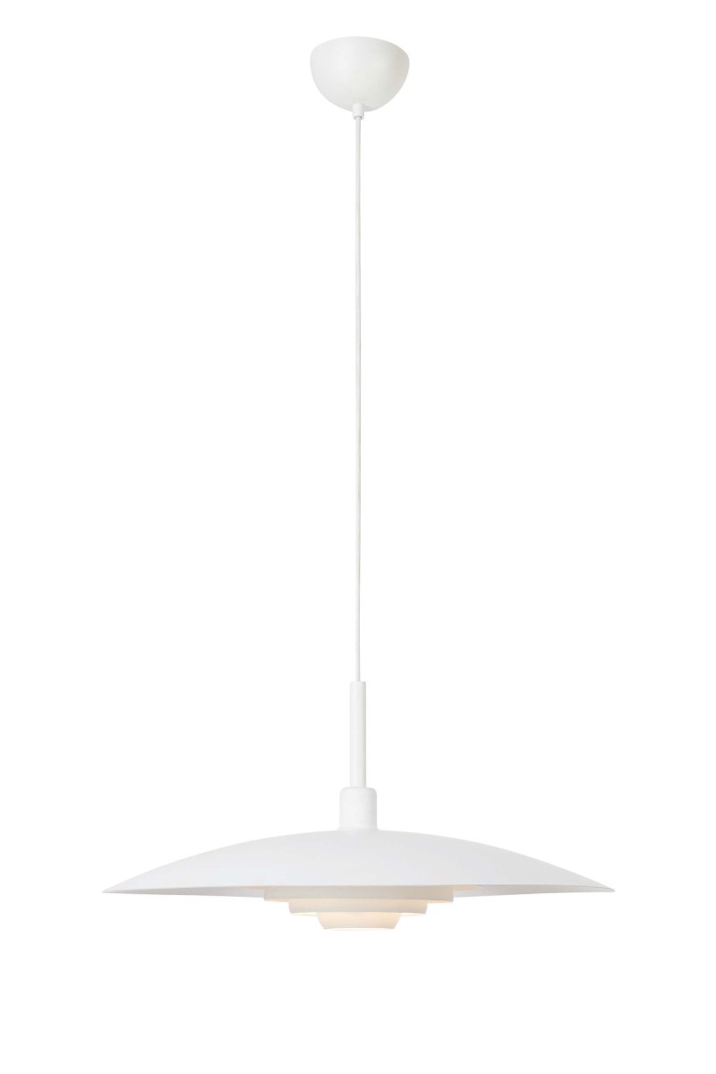 Piny Ø57 Hvid loftslampe Fra Markslöjd - Designet kan sammenlignes med en klassisk elevatorlampe, men med et mere stilfuldt udtryk.