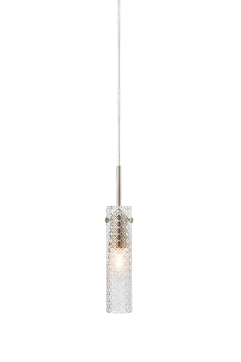 Vibia Ø5 Gennemsigtig vindueslampe Fra Markslöjd - Sk&aelig;rmen i frostet glas er kombineret med et langt, smalt oph&aelig;ng i satineret nikkelfinish, der forst&aelig;rker lampens moderne og sofistikerede udtryk.