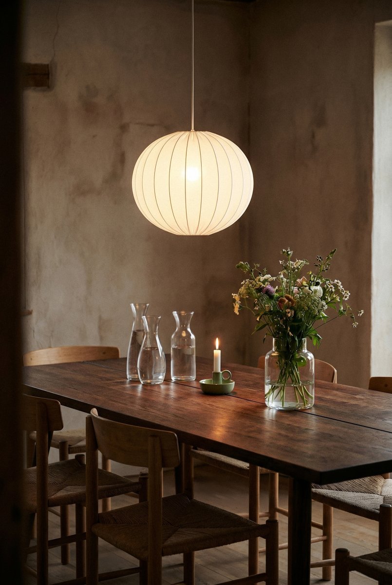 Solia Ø50 Hvid loftslampe Fra Markslöjd - Solia er en elegant pendellampe med en bl&oslash;d, rund form og et stilfuldt skandinavisk udtryk.