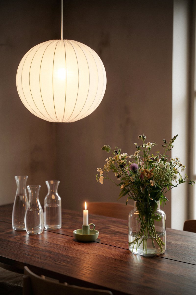 Solia Ø60 Hvid loftslampe Fra Markslöjd - Solia er en elegant pendellampe med en bl&oslash;d, rund form og et stilfuldt skandinavisk udtryk.