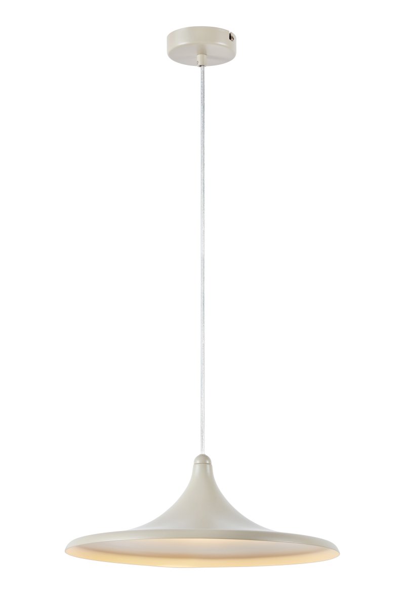 Beam Ø37 Beige loftslampe Fra Markslöjd - Beam er en stilfuld pendellampe i beige metal med en bl&oslash;dt formet sk&aelig;rm og en diameter p&aring; 37 cm.