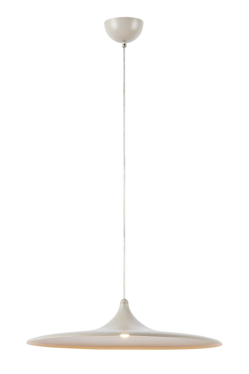 Beam Ø57 Beige loftslampe Fra Markslöjd - Beam er en stilfuld pendellampe i beige metal med en bl&oslash;dt formet sk&aelig;rm og en diameter p&aring; 57 cm.