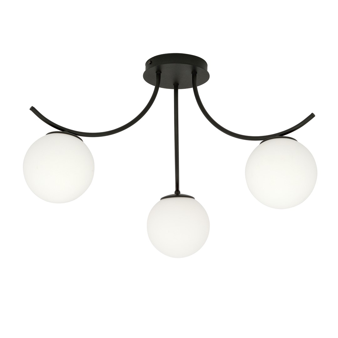 Boston Ø65 Sort og hvid plafond Fra Emibig Lighting - Boston er en bedst s&aelig;lgende serie af moderne loftslamper, der passer perfekt ind i b&aring;de moderne og mere traditionelle interi&oslash;rer.
