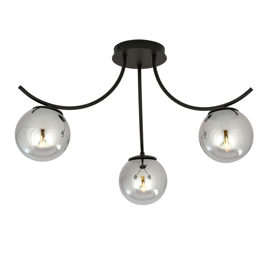 Boston Ø65 Sort/røget plafond Fra Emibig Lighting - Boston er en bedst s&aelig;lgende serie af moderne loftslamper, der passer perfekt ind i b&aring;de moderne og mere traditionelle interi&oslash;rer.