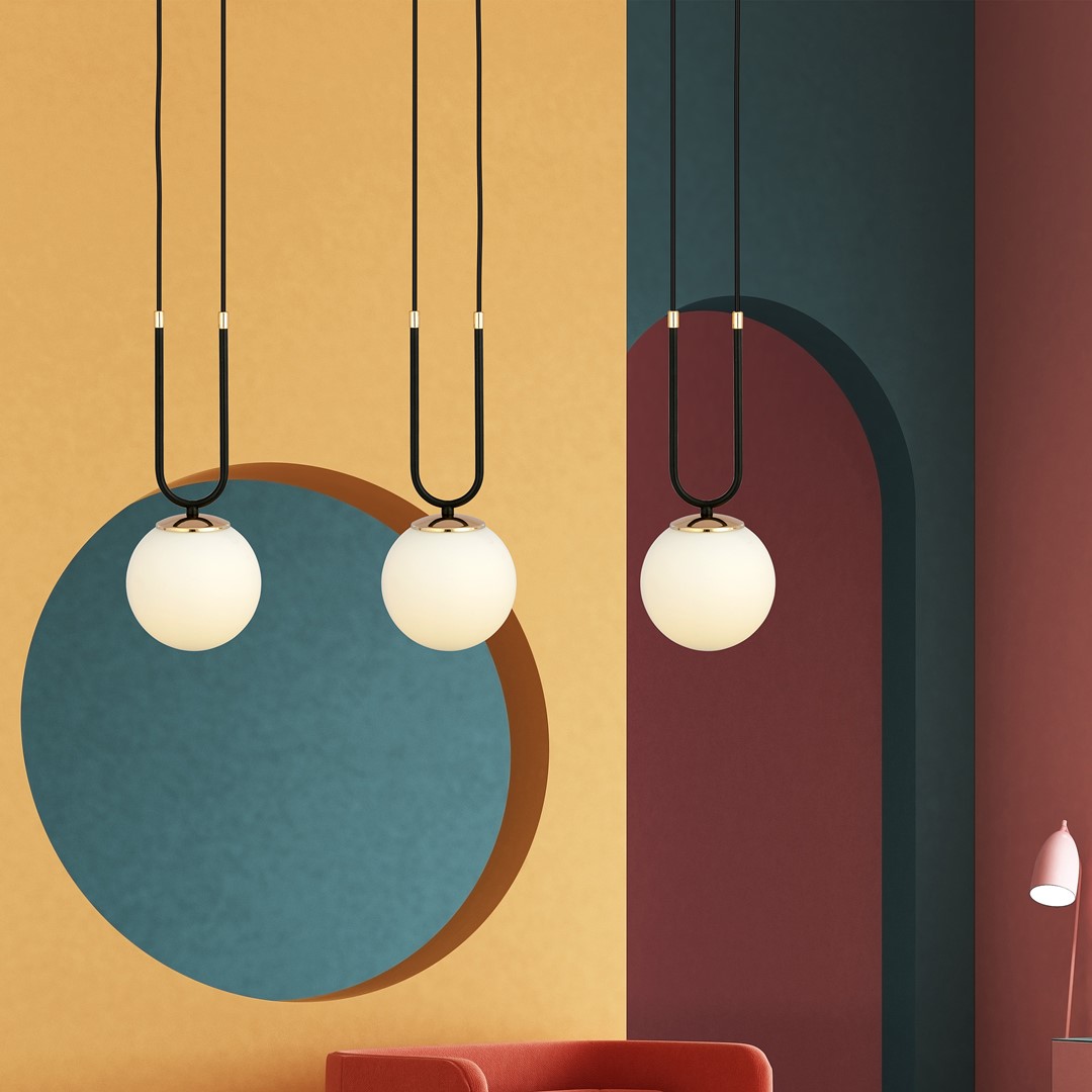 Glam 70cm Sort loftslampe Fra Emibig Lighting - De tilf&oslash;jer en eksklusiv og atmosf&aelig;risk atmosf&aelig;re til rummet og udstr&aring;ler b&aring;de elegance og sofistikering.