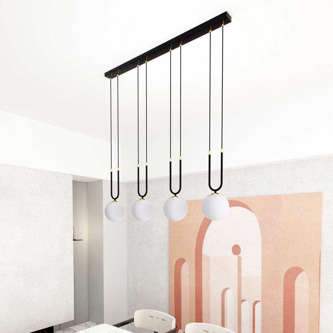 Glam 92cm Sort loftslampe Fra Emibig Lighting - De tilf&oslash;jer en eksklusiv og atmosf&aelig;risk atmosf&aelig;re til rummet og udstr&aring;ler b&aring;de elegance og sofistikering.
