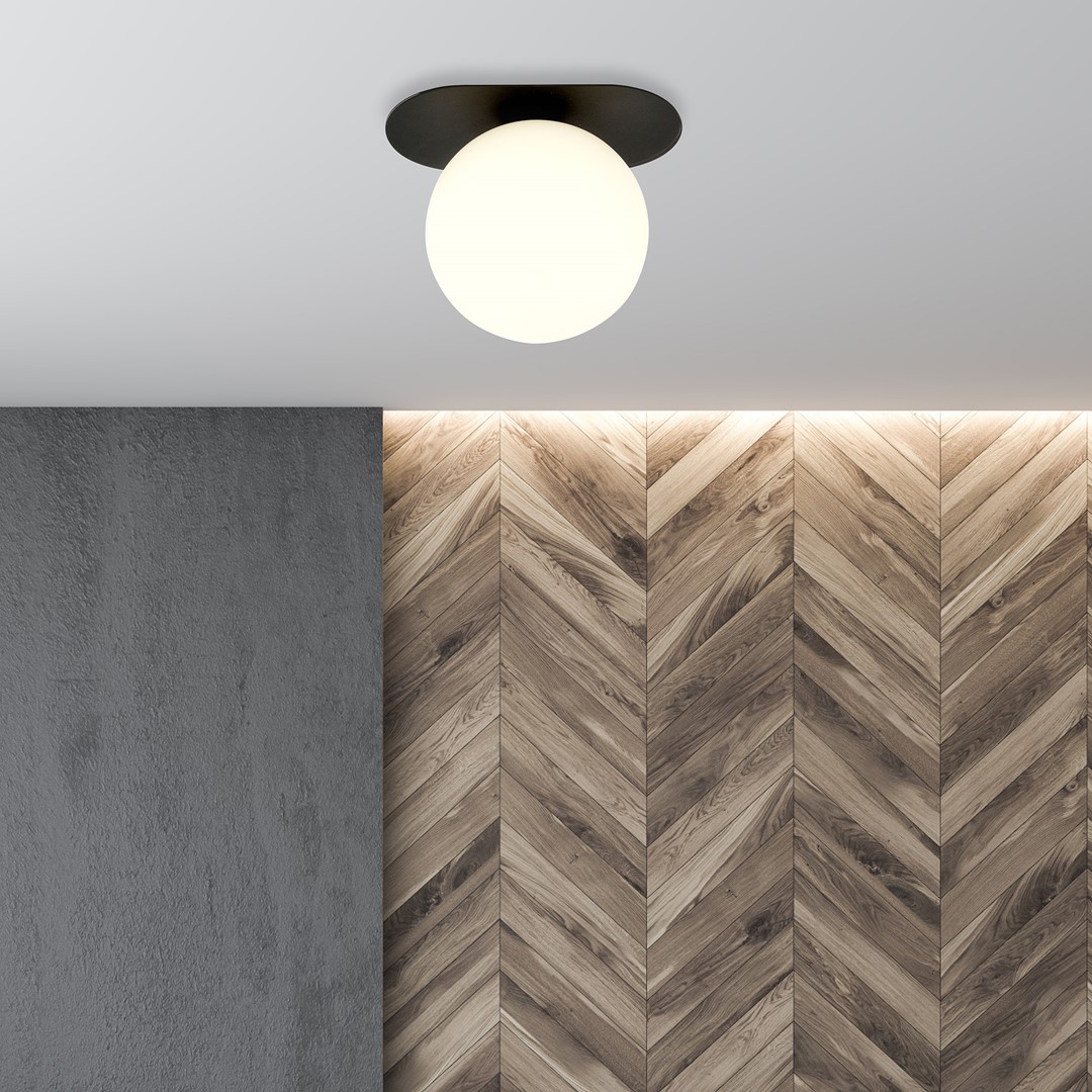 Plaza 20cm Sort plafond Fra Emibig Lighting - Plaza er en stilfuld loftslampe med et elegant, industrielt præg, der giver rummet et moderne udtryk.