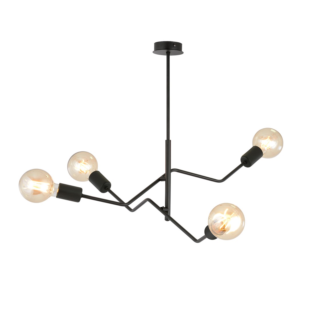 Frix 66cm Sort loftslampe Fra Emibig Lighting - Denne loftslampe passer perfekt ind i den elegante trend og imponerer med sin unikke form og originale design.