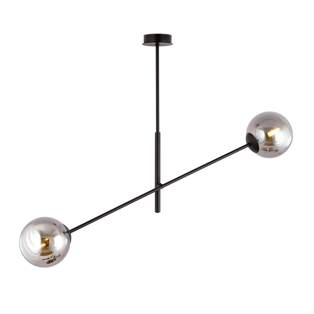Linear 102cm Røgfarvet loftslampe Fra Emibig Lighting - De tynde glaskupler tilf&oslash;jer elegance og lethed, mens det minimalistiske design giver effektivt lys over st&oslash;rre omr&aring;der og smelter problemfrit ind i forskellige milj&oslash;er.