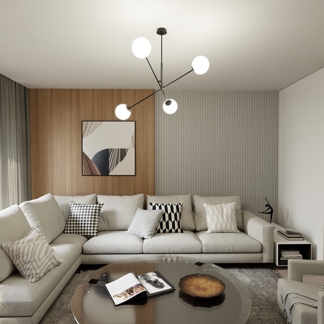 Linear 102cm Hvid loftslampe Fra Emibig Lighting - De tynde glaskupler tilf&oslash;jer elegance og lethed, mens det minimalistiske design giver effektivt lys over st&oslash;rre omr&aring;der og smelter problemfrit ind i forskellige milj&oslash;er.