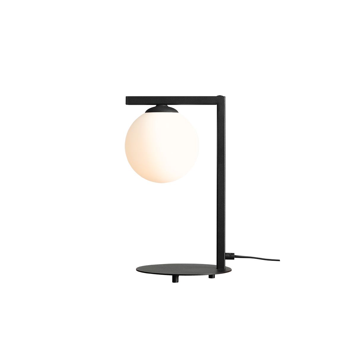 Zac 50cm Sort bordlampe Fra Artera - Zac bordlampe i sort metal og hvidt glas har et moderne og minimalistisk design, der kombinerer elegance med funktionalitet.