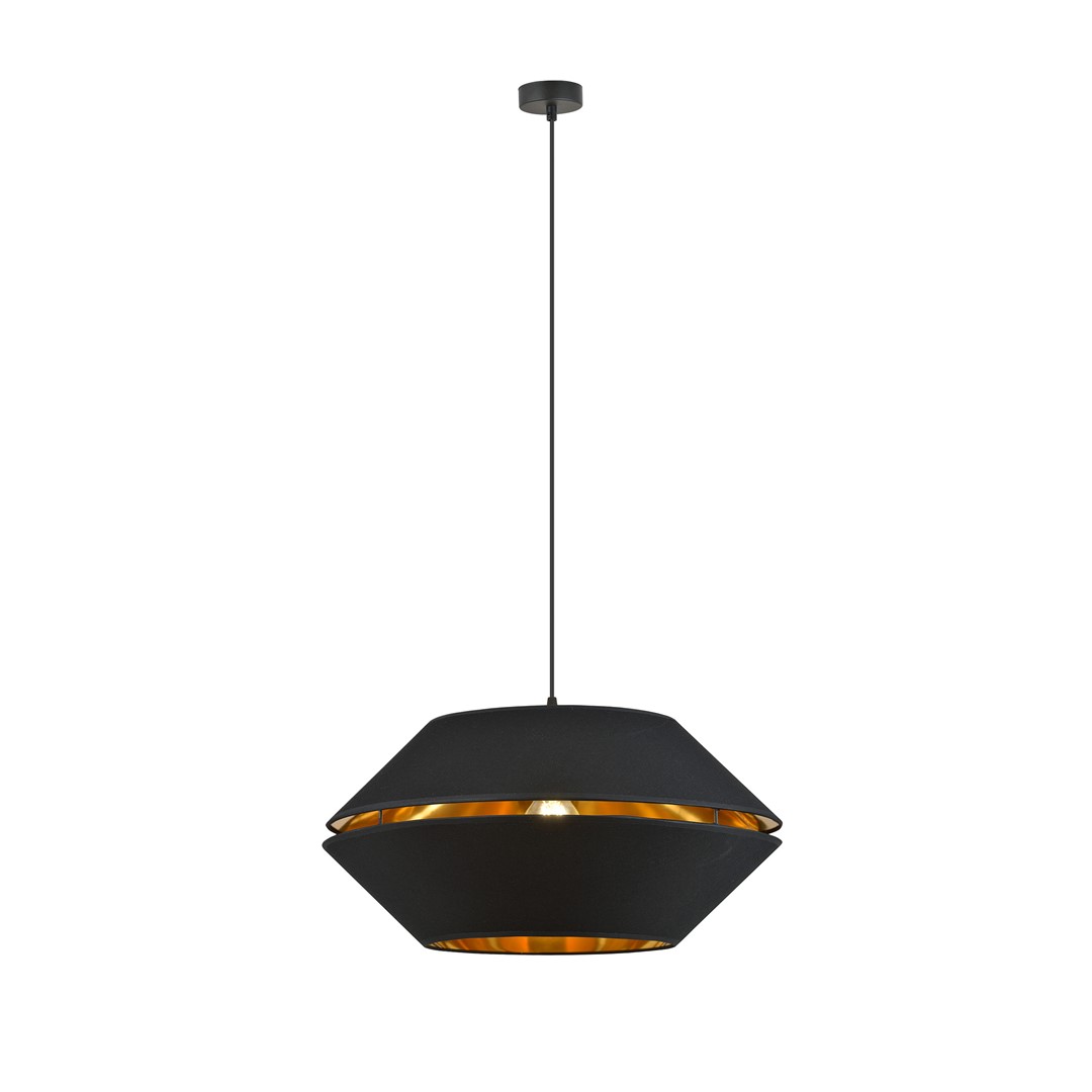 Piano Ø42 Sort loftslampe Fra Emibig Lighting - Den unikke lampesk&aelig;rm med gyldent interi&oslash;r giver rummet en s&aelig;rlig karakter og skaber en magisk atmosf&aelig;re af varme.