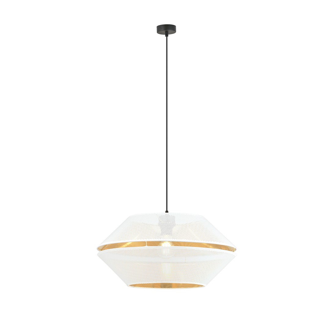 Malia Ø42 Hvid loftslampe Fra Emibig Lighting - Den unikke lampesk&aelig;rm med gyldent interi&oslash;r giver rummet et s&aelig;rpr&aelig;g og skaber en magisk, atmosf&aelig;risk atmosf&aelig;re med varme.