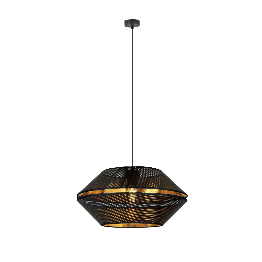 Malia Ø42 Sort loftslampe Fra Emibig Lighting - Den unikke lampesk&aelig;rm med gyldent interi&oslash;r giver rummet et s&aelig;rpr&aelig;g og skaber en magisk, atmosf&aelig;risk atmosf&aelig;re med varme.