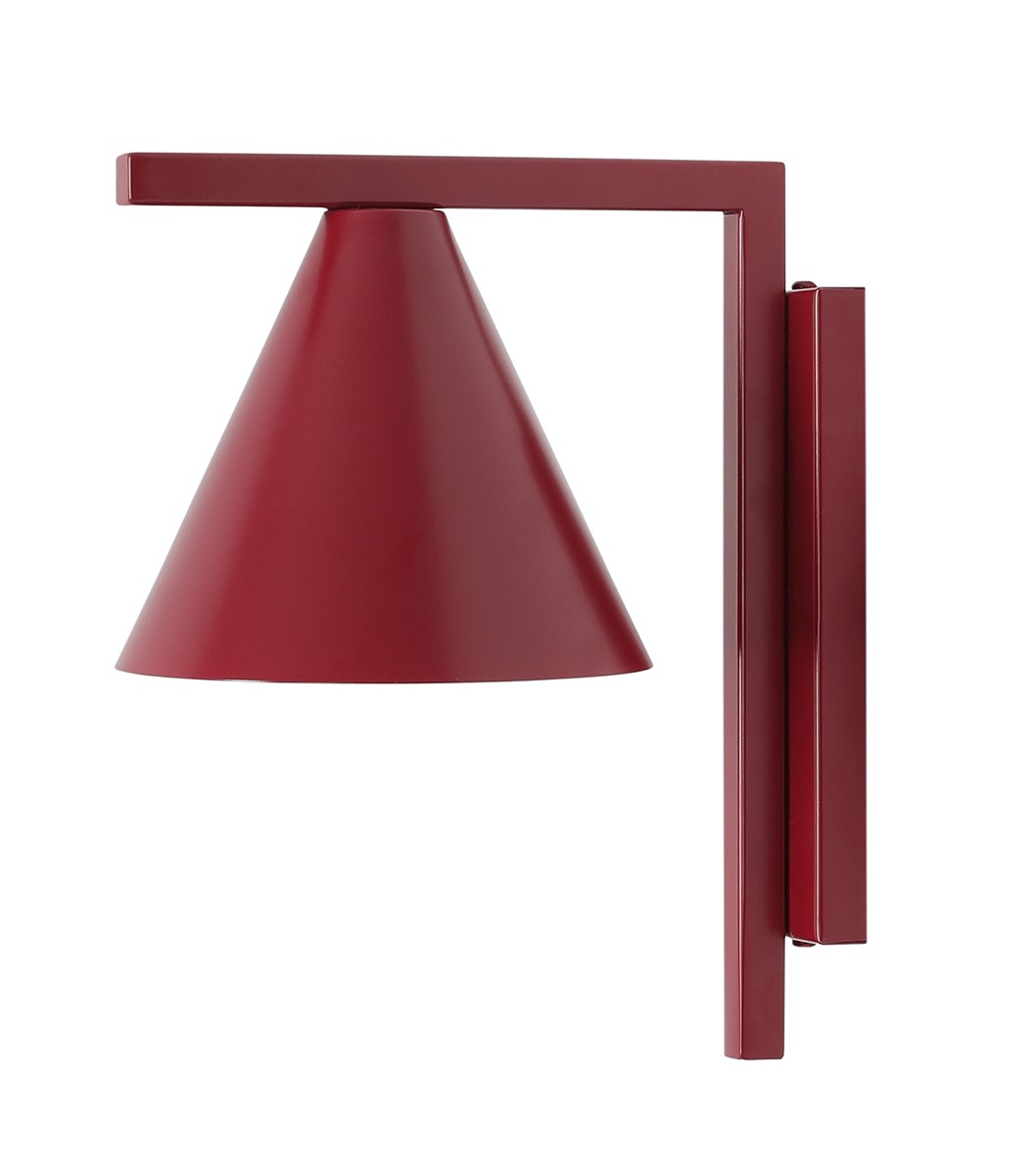 Form 23cm Bourgogne væglampe Fra Artera - Denne minimalistiske v&aelig;glampe med sin elegante kegleformede sk&aelig;rm i bordeaux-tone er det perfekte valg for dig, der &oslash;nsker et stilrent og moderne udtryk i dit hjem.