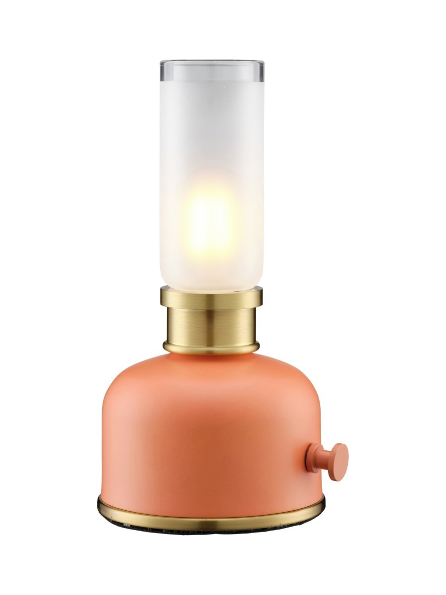 Frida 22cm Orange bærbar Fra PR Home - Den skaber en varm og stemningsfuld atmosf&aelig;re med en farvetemperatur p&aring; cirka 2200 Kelvin og en lysstr&oslash;m p&aring; 20-40 lumen afh&aelig;ngigt af lysd&aelig;mperniveauet.