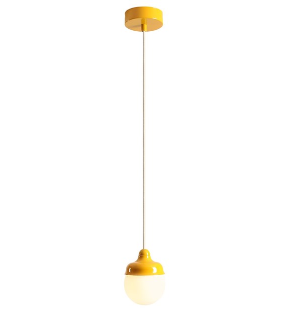 Wave Ø17 Gul loftslampe Fra Artera - Wave er et moderne vedhæng med retrodesign lavet af metal og opalglas.