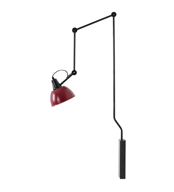 Aida 75cm Sort/bordeaux væglampe Fra Artera - Takket være dens mange bevægelige led kan lampen nemt styres og justeres efter behov, hvilket gør den perfekt både som læselampe og som en dekorativ detalje i stuen eller soveværelset.