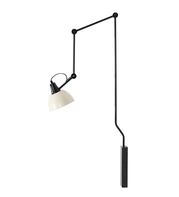 Aida 75cm Sort/cremehvid væglampe Fra Artera - Takket være dens mange bevægelige led kan lampen nemt styres og justeres efter behov, hvilket gør den perfekt både som læselampe og som en dekorativ detalje i stuen eller soveværelset.