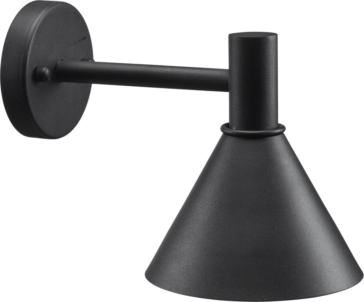 MiniTripp Sort udendørslampe Fra PR Home - Med E27 lampeholder tilpasset til brug med både traditionelt glødelys og nyere LED lyskilder, max 15W.