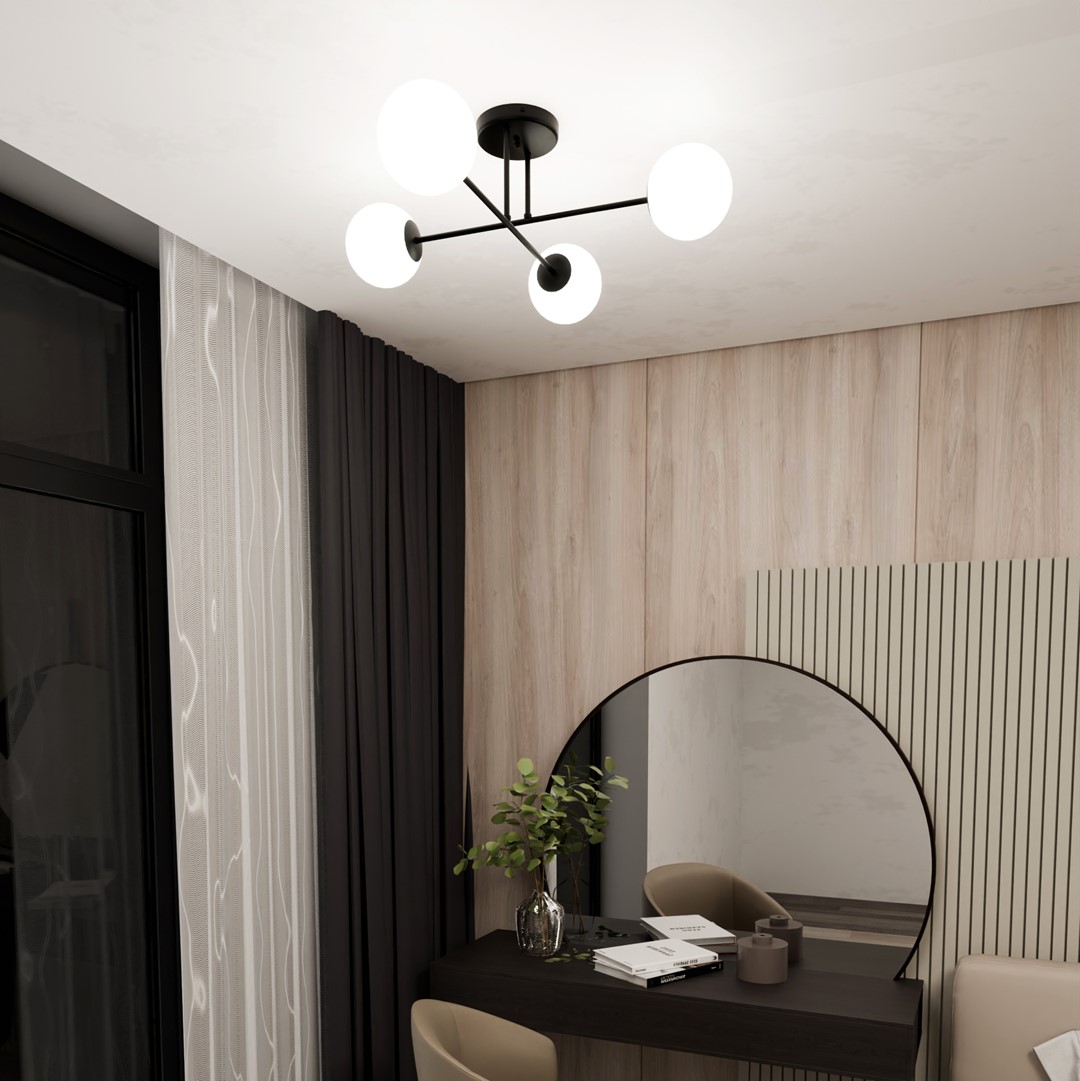 Roma 75cm Hvid plafond Fra Emibig Lighting - Denne minimalistiske loftslampe er skabt til stilfulde og moderne milj&oslash;er, og dens universelle design g&oslash;r den let at integrere i mange forskellige typer rum.