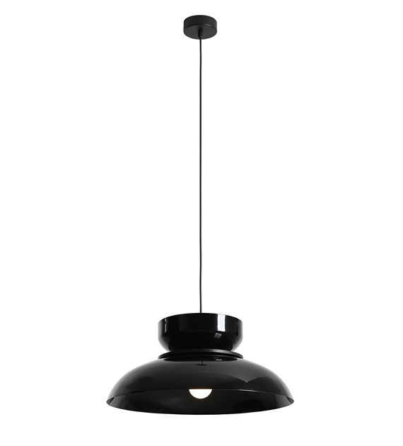 Zoom billede af Aldo Ø47 Sort loftslampe Fra Artera - Den sorte skærm skaber en moderne kontrast, der gør lampen til et elegant blikfang.