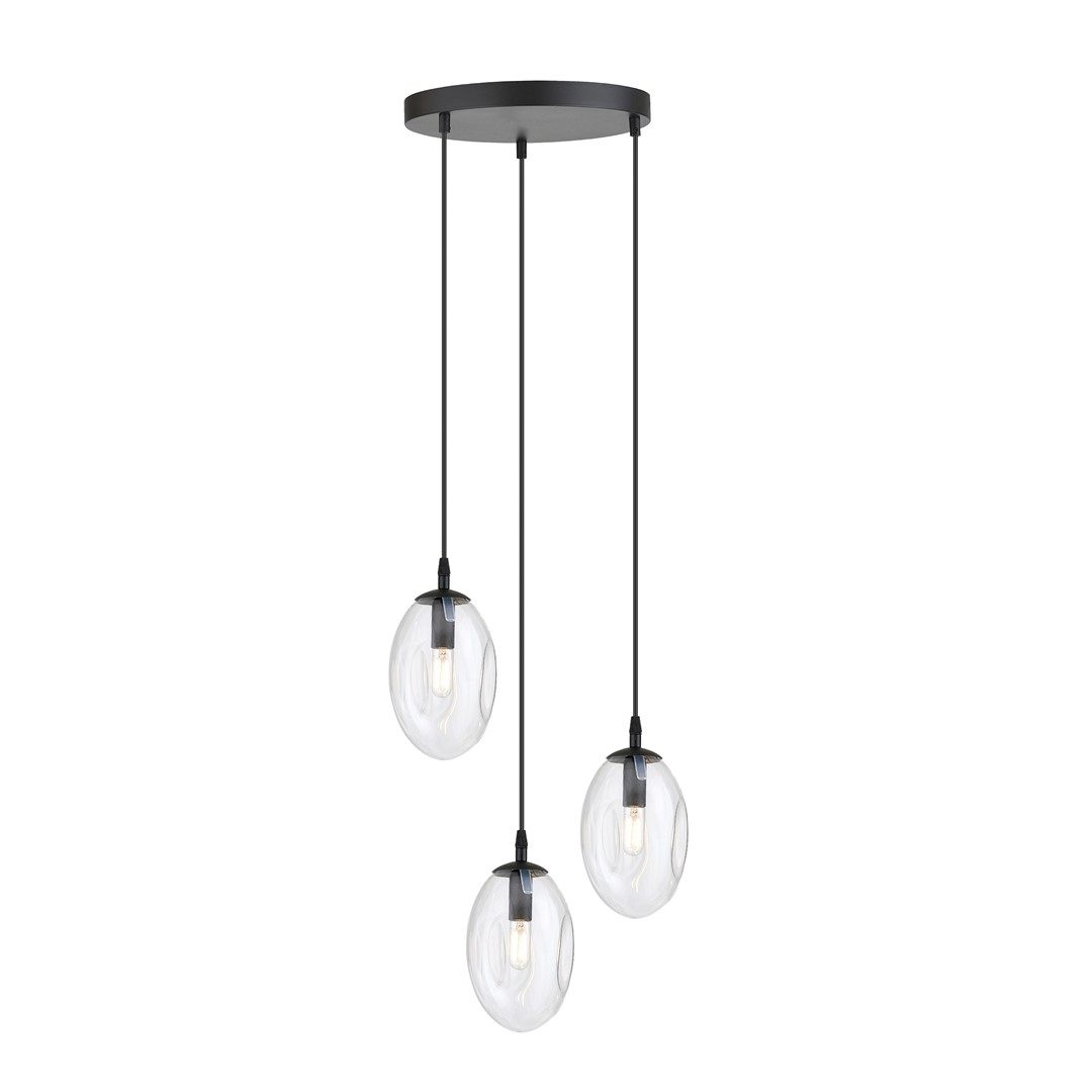 Astral Ø40 Gennemsigtig loftslampe Fra Emibig Lighting - Pendlerne er afsluttet med transparente glaskupler, der spreder et flot og indbydende lys i rummet.