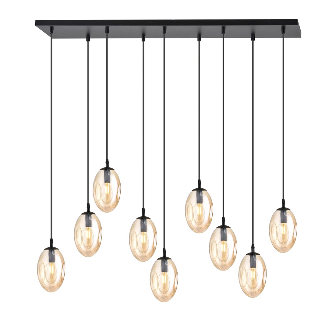 Astral 100cm Rav loftslampe Fra Emibig Lighting - Denne moderne lampe har en unik sk&aelig;rmform &ndash; elegant og str&oslash;mlinet &ndash; som tilf&oslash;jer b&aring;de charme og karakter til rummet.