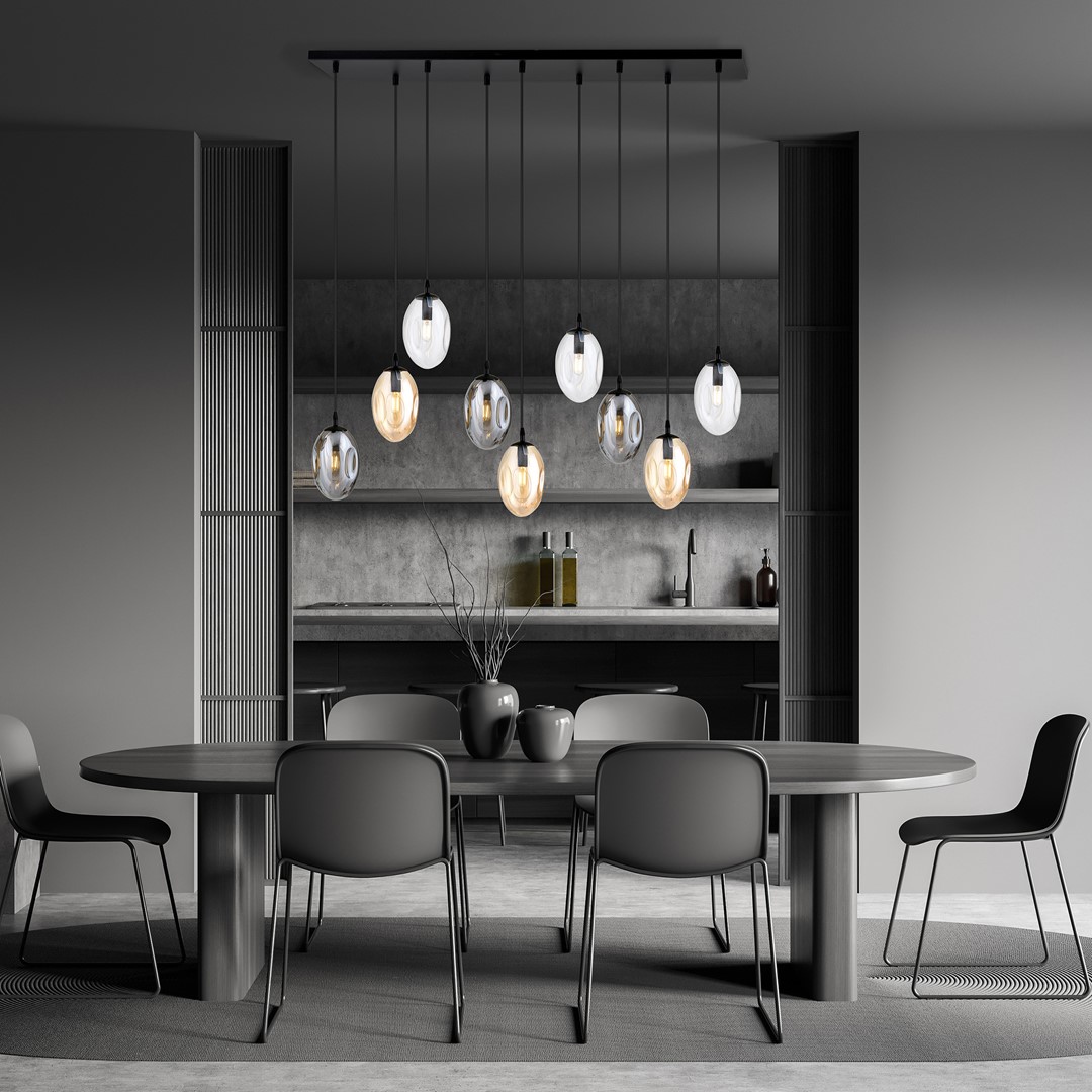 Astral 100cm Flerfarvet loftslampe Fra Emibig Lighting - Perfekt over spisebordet eller i et åbent rum, hvor lampen kan tage sin plads og blive et naturligt blikfang.