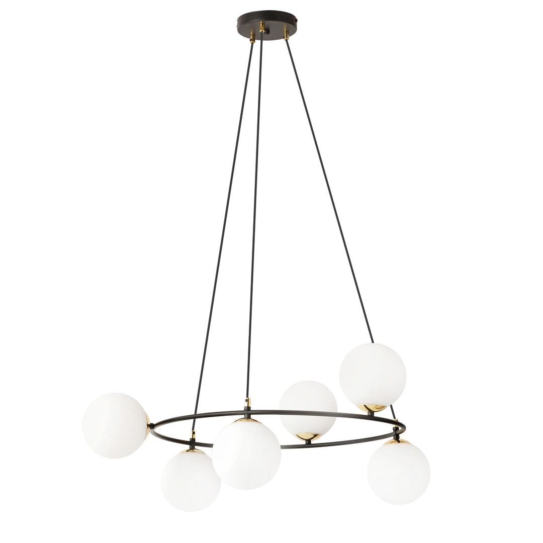 Azura Ø75 loftslampe Fra Emibig Lighting - Azura pendel er lavet af sort stål og er komplet med grafitkupler.
