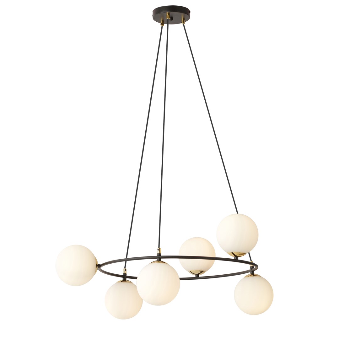 Azura Ø75 loftslampe Fra Emibig Lighting - Azura pendel er lavet af sort stål og er komplet med grafitkupler.