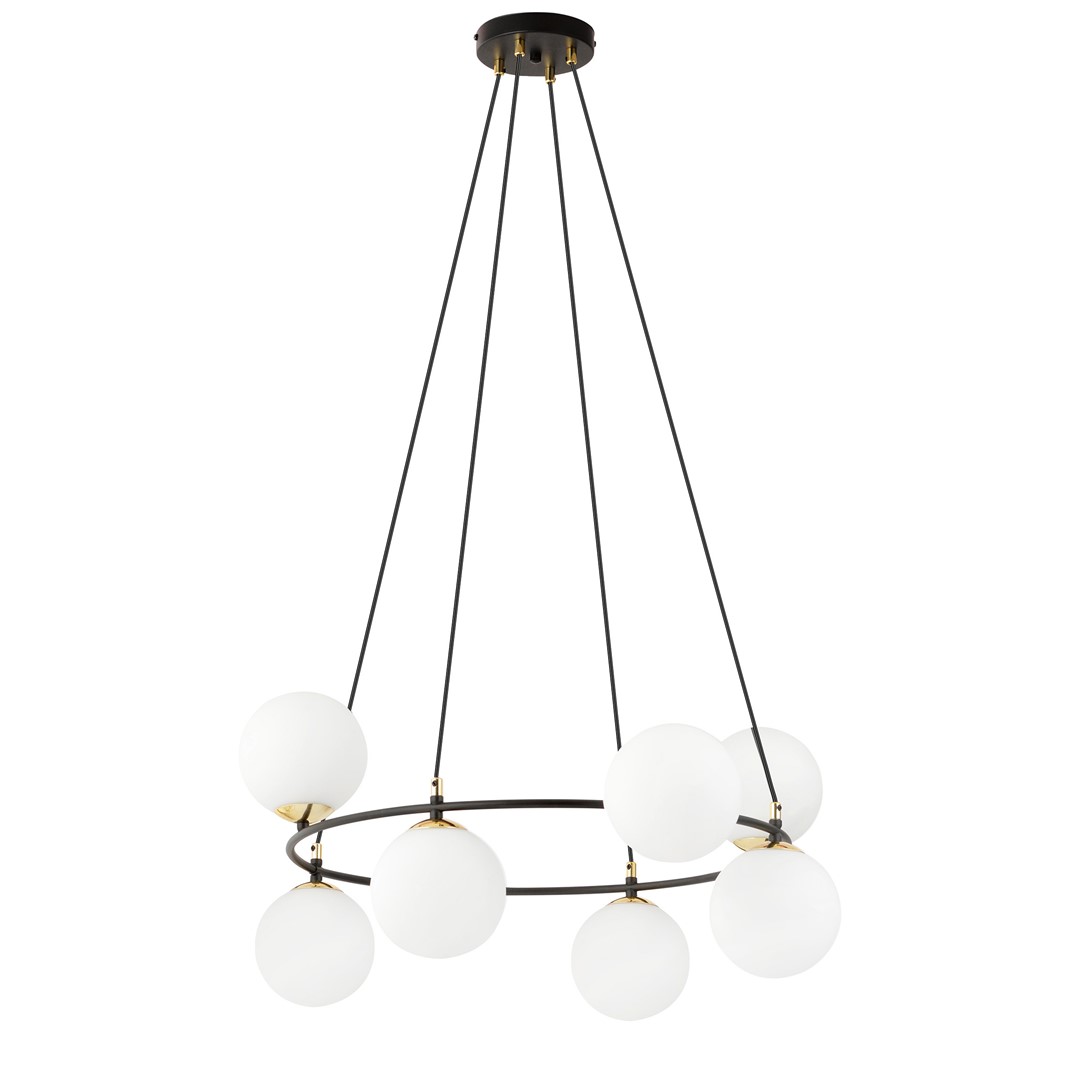 Azura Ø75 Hvid Fra Emibig Lighting - Fremstillet af sort st&aring;l og suppleret med opalglassk&aelig;rme, skaber det et harmonisk og stilfuldt indtryk.