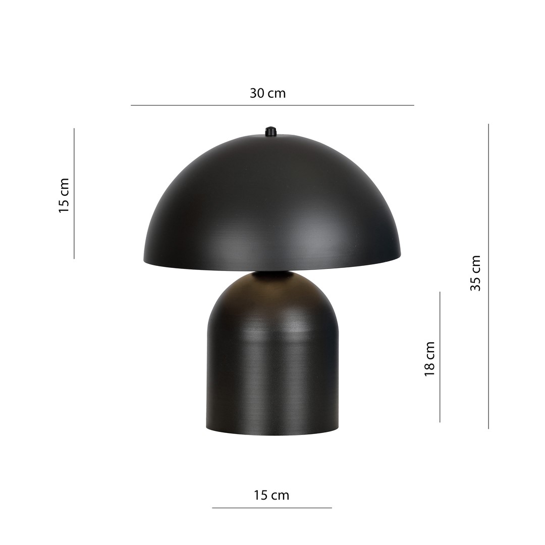 Kava 35cm Sort bordlampe Fra Emibig Lighting - Kava-lampe tilføjer skandinavisk charme til dit interiør.