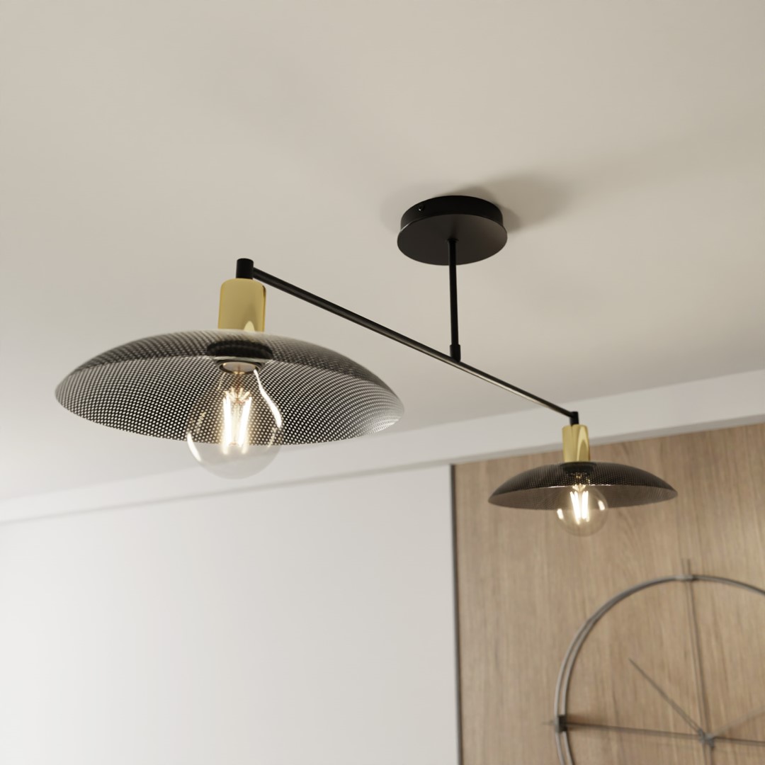 Spirit 100cm Sort plafond Fra Emibig Lighting - Perfekt til dem, der &oslash;nsker at tilf&oslash;je en industriel &aelig;stetik til deres interi&oslash;rdesign og samtidig skabe en moderne f&oslash;lelse i hvert v&aelig;relse.