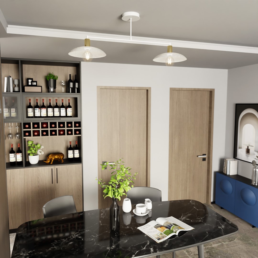 Spirit 100cm Hvid plafond Fra Emibig Lighting - Perfekt til dem, der &oslash;nsker at tilf&oslash;je en industriel &aelig;stetik til deres interi&oslash;rdesign og samtidig skabe en moderne f&oslash;lelse i hvert v&aelig;relse.