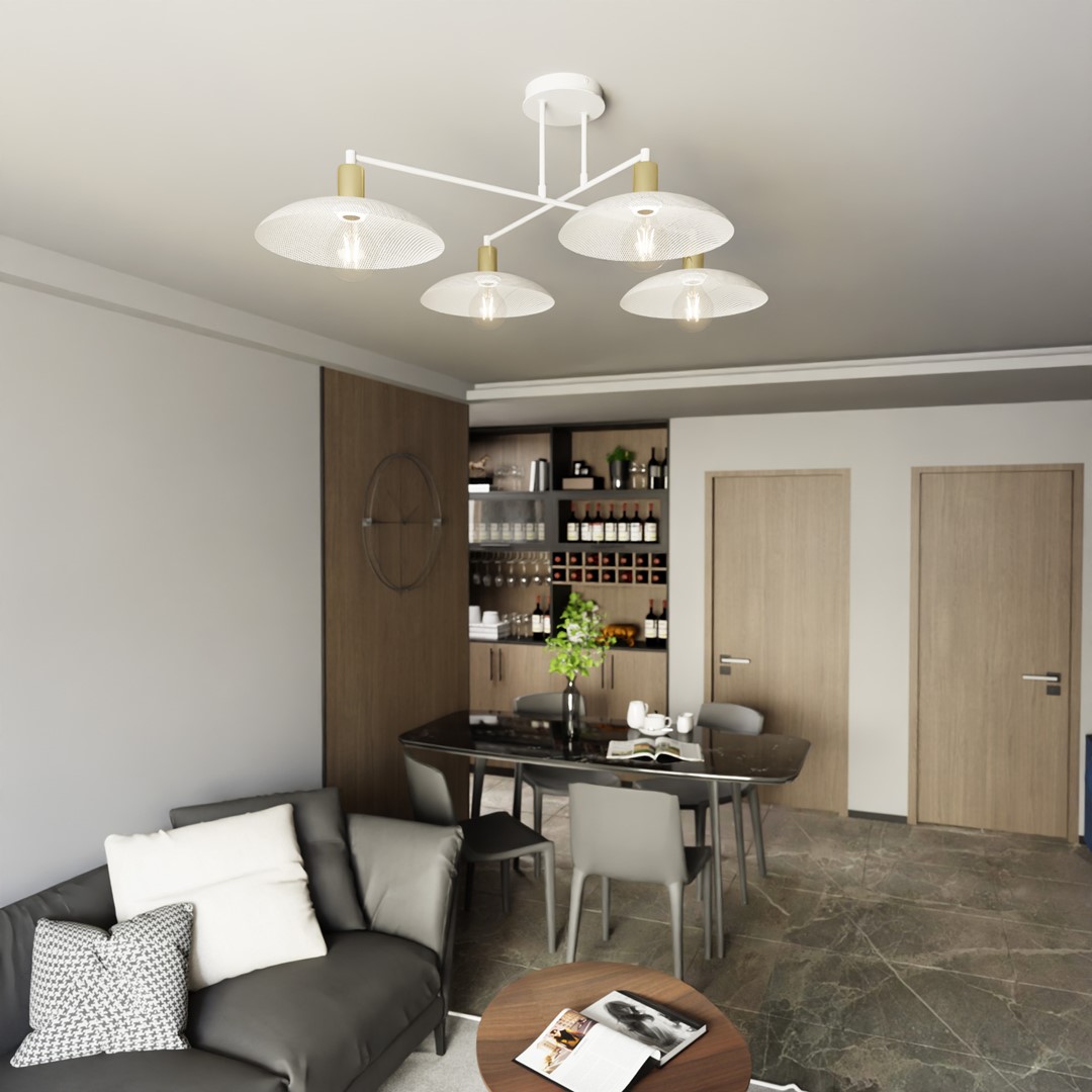 Spirit 100cm Hvid plafond Fra Emibig Lighting - Perfekt til dem, der &oslash;nsker at tilf&oslash;je en industriel &aelig;stetik til deres interi&oslash;rdesign og samtidig skabe en moderne f&oslash;lelse i hvert v&aelig;relse.